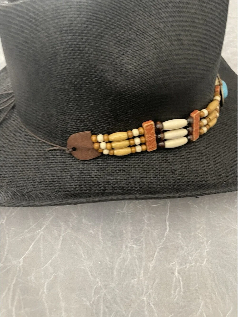 Concho Headband Black Cowboy Hat- One Size